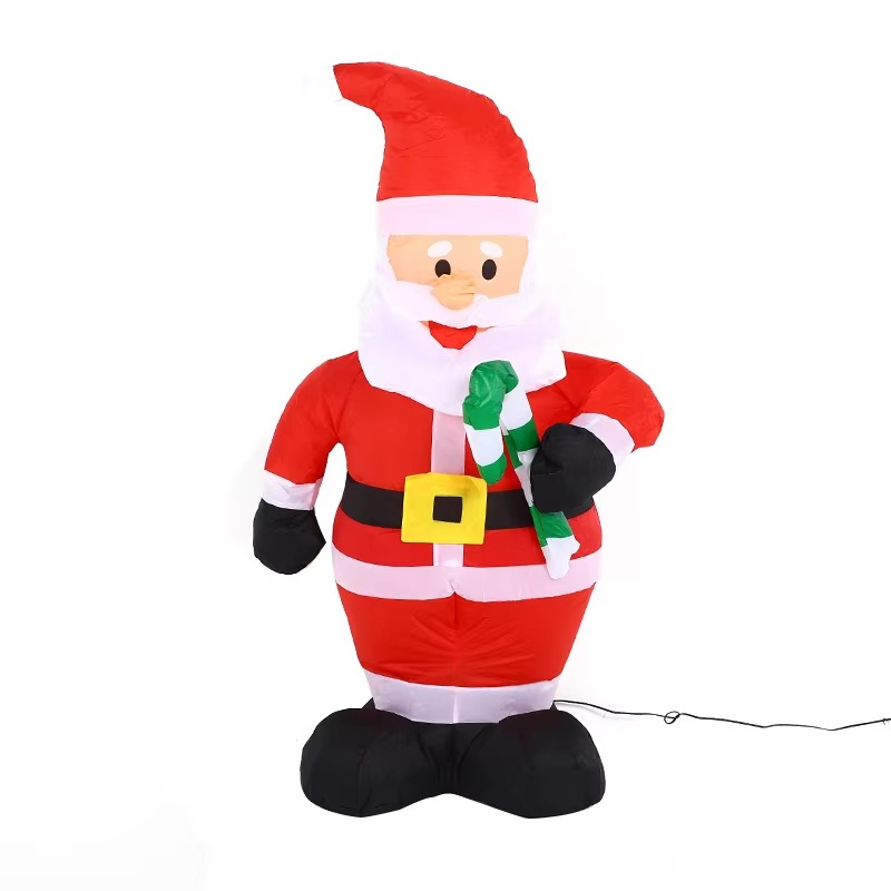 4ft Christmas Inflatables Blow Up Santa Claus with Candy Cane Yard Decorations, Inflatable Santa Claus Christmas Outdoor