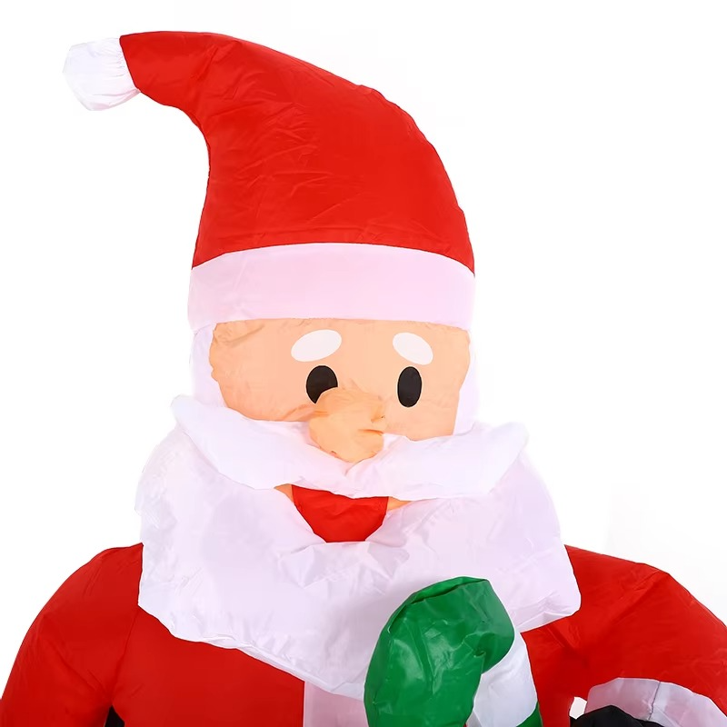 4ft Christmas Inflatables Blow Up Santa Claus with Candy Cane Yard Decorations, Inflatable Santa Claus Christmas Outdoor
