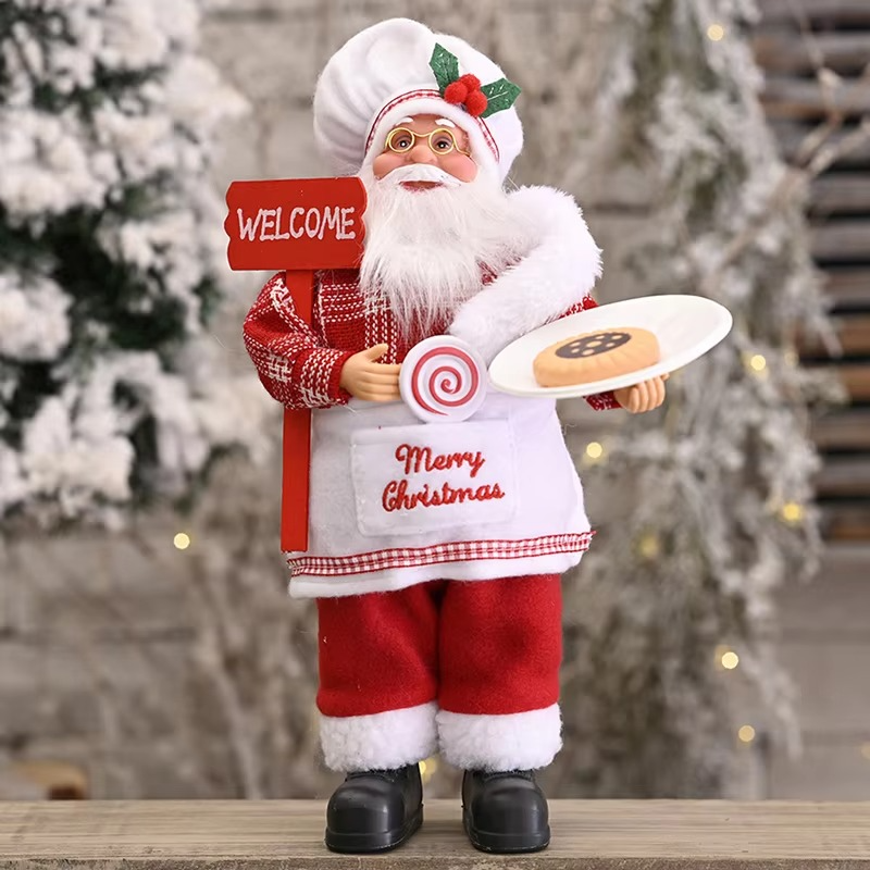 Merry Christmas Decorations For Home Santa Claus Chef Doll Christmas Tree Ornaments Navidad Natal Gifts New Year Plush Figurines