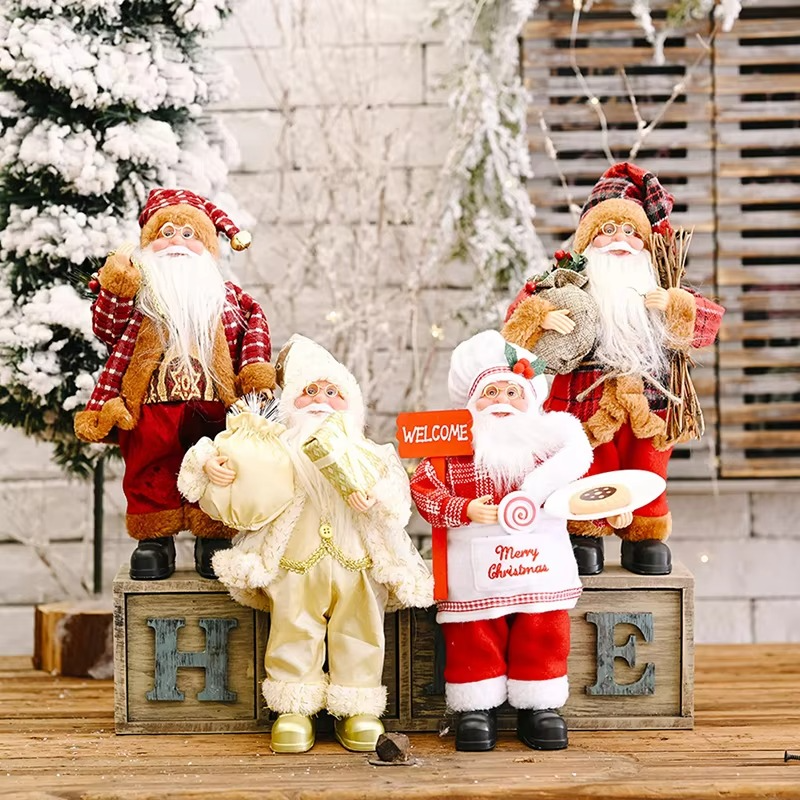 Merry Christmas Decorations For Home Santa Claus Chef Doll Christmas Tree Ornaments Navidad Natal Gifts New Year Plush Figurines
