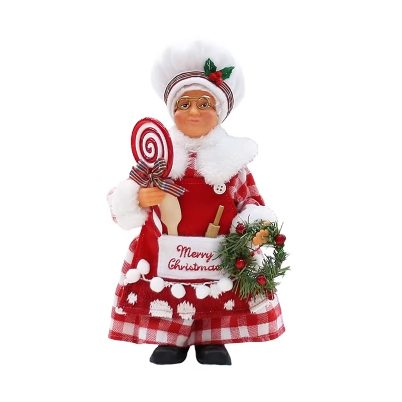 Handmade ChristmasCook Santa Ornament Merry Santa Cook Festival Adornment for Bookshelf and Desk Christmas Ambiances