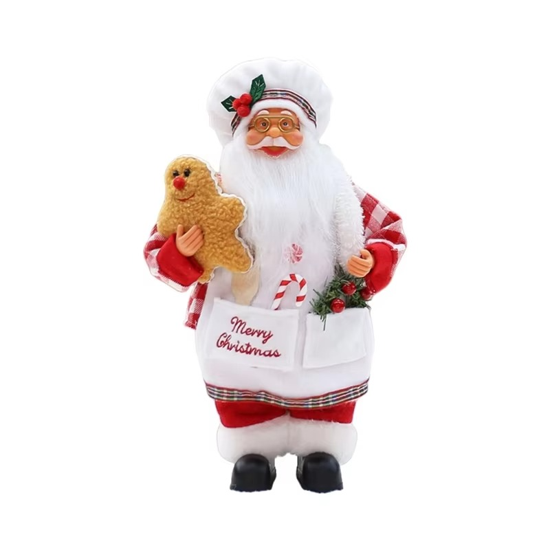 Handmade ChristmasCook Santa Ornament Merry Santa Cook Festival Adornment for Bookshelf and Desk Christmas Ambiances