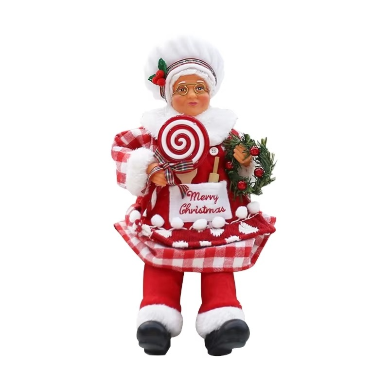 Handmade ChristmasCook Santa Ornament Merry Santa Cook Festival Adornment for Bookshelf and Desk Christmas Ambiances
