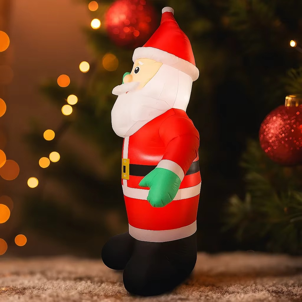 7.87FT Inflatable Santa Claus Toy With LED Litght Festive Gift Christmas Supplies Home Ornament Xmas Yard Lawn Party Decoration