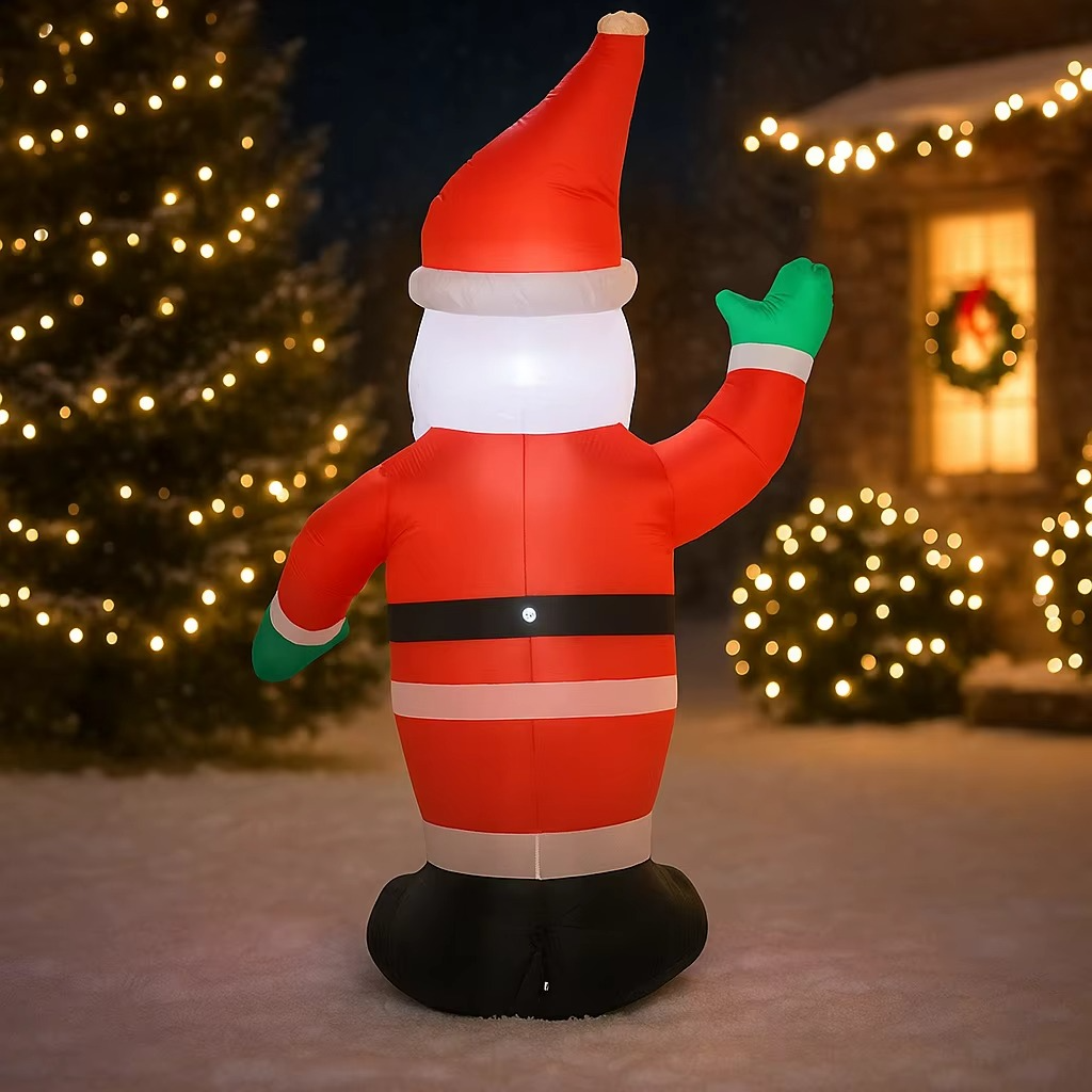 7.87FT Inflatable Santa Claus Toy With LED Litght Festive Gift Christmas Supplies Home Ornament Xmas Yard Lawn Party Decoration