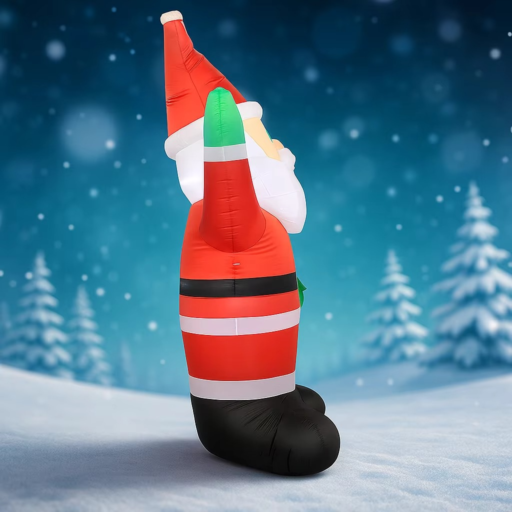 7.87FT Inflatable Santa Claus Toy With LED Litght Festive Gift Christmas Supplies Home Ornament Xmas Yard Lawn Party Decoration