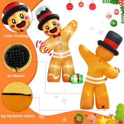 OurWarm 12FT Christmas Inflatables Outdoor Decorations, Giant Gingerbread Inflatable Christmas Blow Up, for Outdoor Lawn Garden