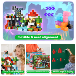 300 PCS Magnetic Blocks STEM Montessori Toys Constructor, Educational Building Blocks Children Toys as Christmas Birthday Gifts