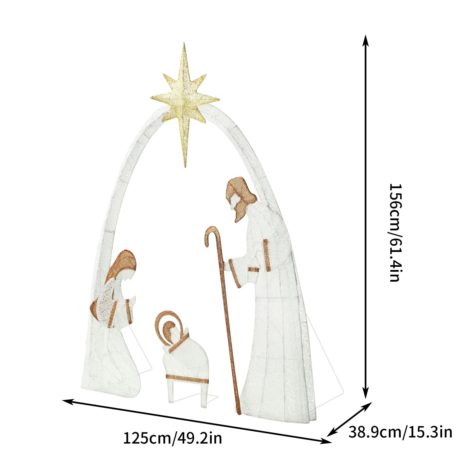 Lighted Christmas Outdoor, Light Christmas Scene Silhouette Indoor Outdoor Christmas Decorations, Outdoor Christmas Decor Set