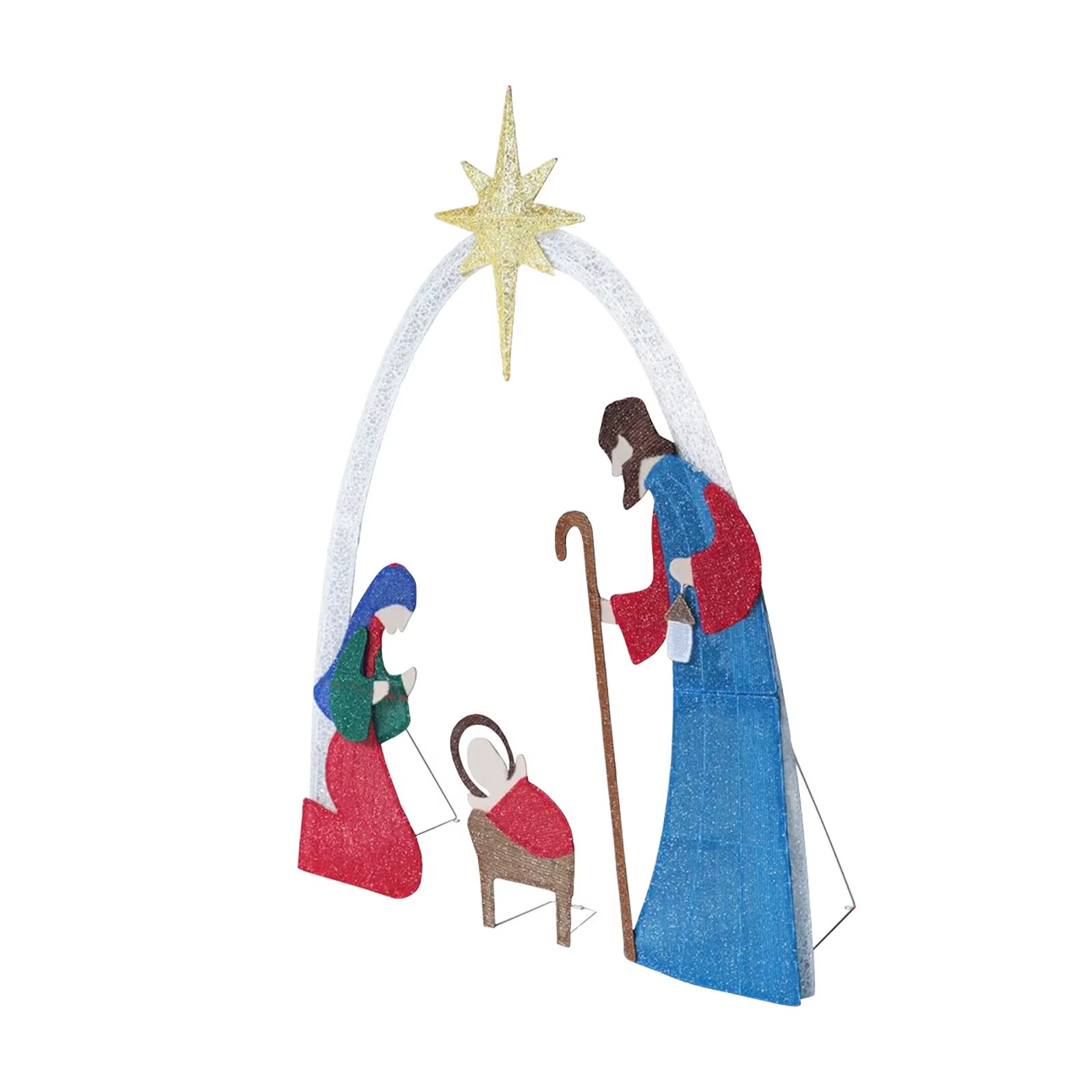 Lighted Christmas Outdoor, Light Christmas Scene Silhouette Indoor Outdoor Christmas Decorations, Outdoor Christmas Decor Set