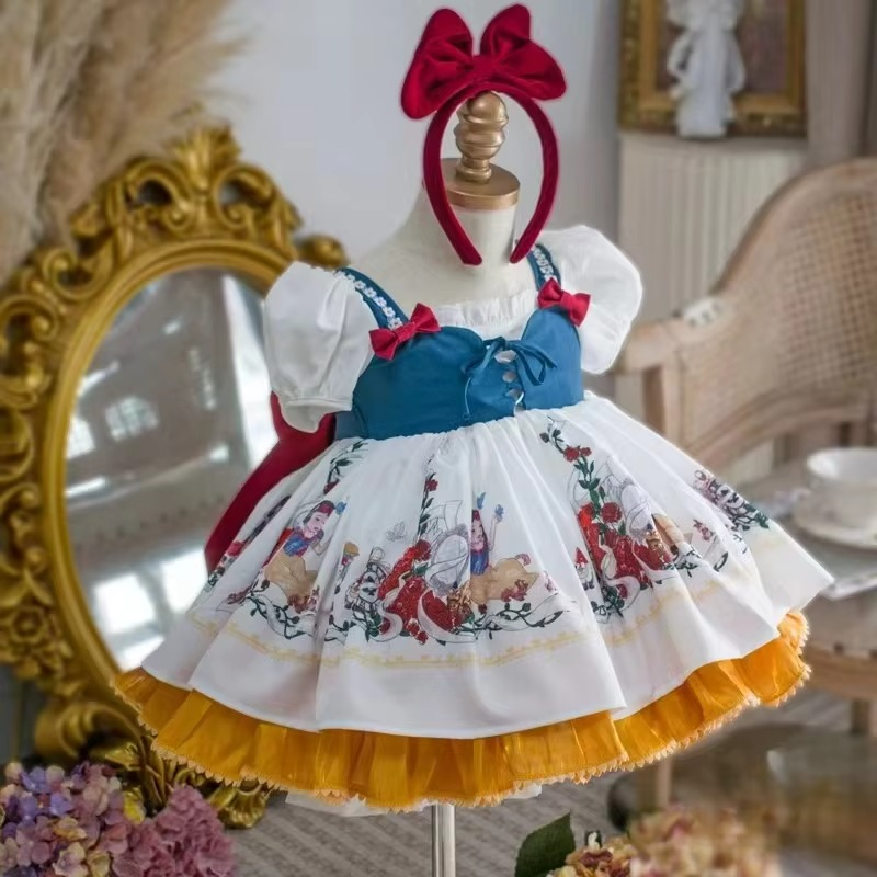 Snow White Boutique Tutu Dress New Girls Lolita Court Dress Children's Baby Christmas Princess Dress Up