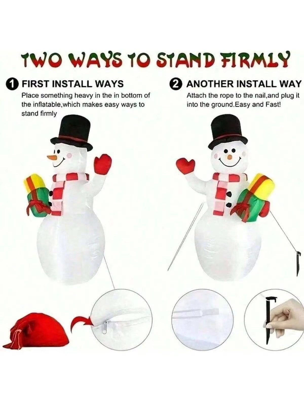 1pc USB Plug Christmas Inflatable Decoration Inflatable Model Outdoor Ornament Party Garden Decor Holiday DIY Decorations