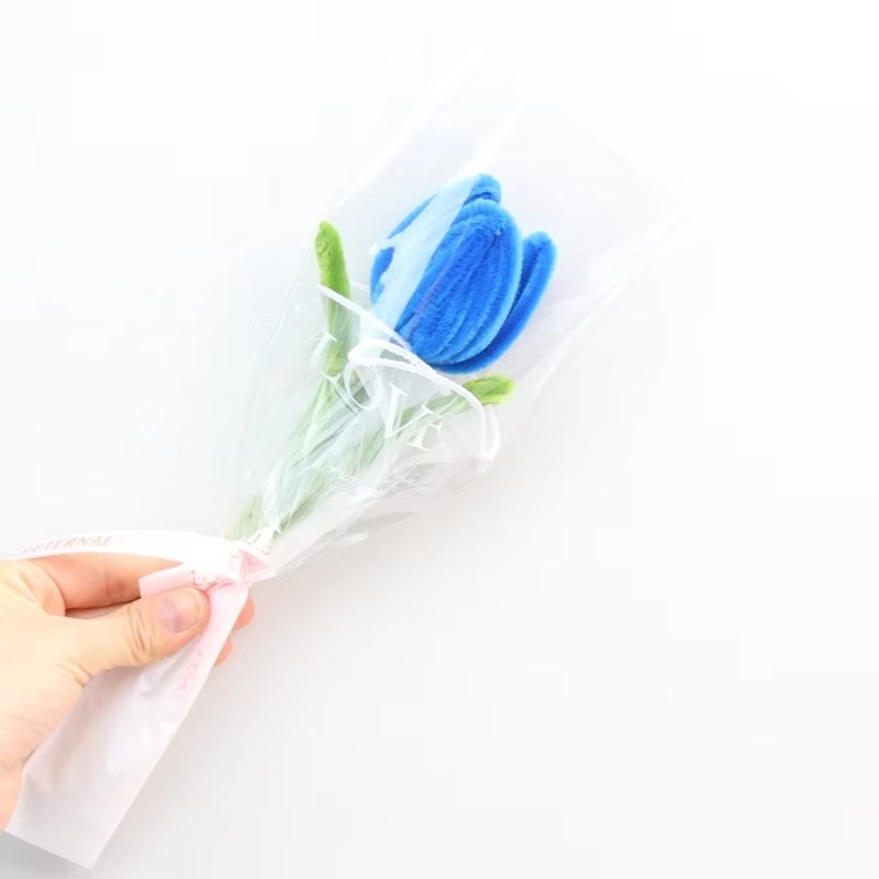 PIPE Colorful Tulip Flower Bouquet for Girlfriend Wife Mom Finish Handmade Christmas‘ Day Gifts for Guests DIY Mother's Day