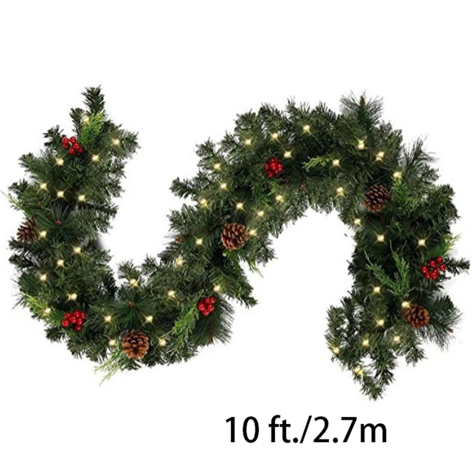Christmas Red Fruit Rattan 1.8m/2.7m Encrypted Red Christmas Decoration Rattan Door Rattan Door Decoration Luminous Model