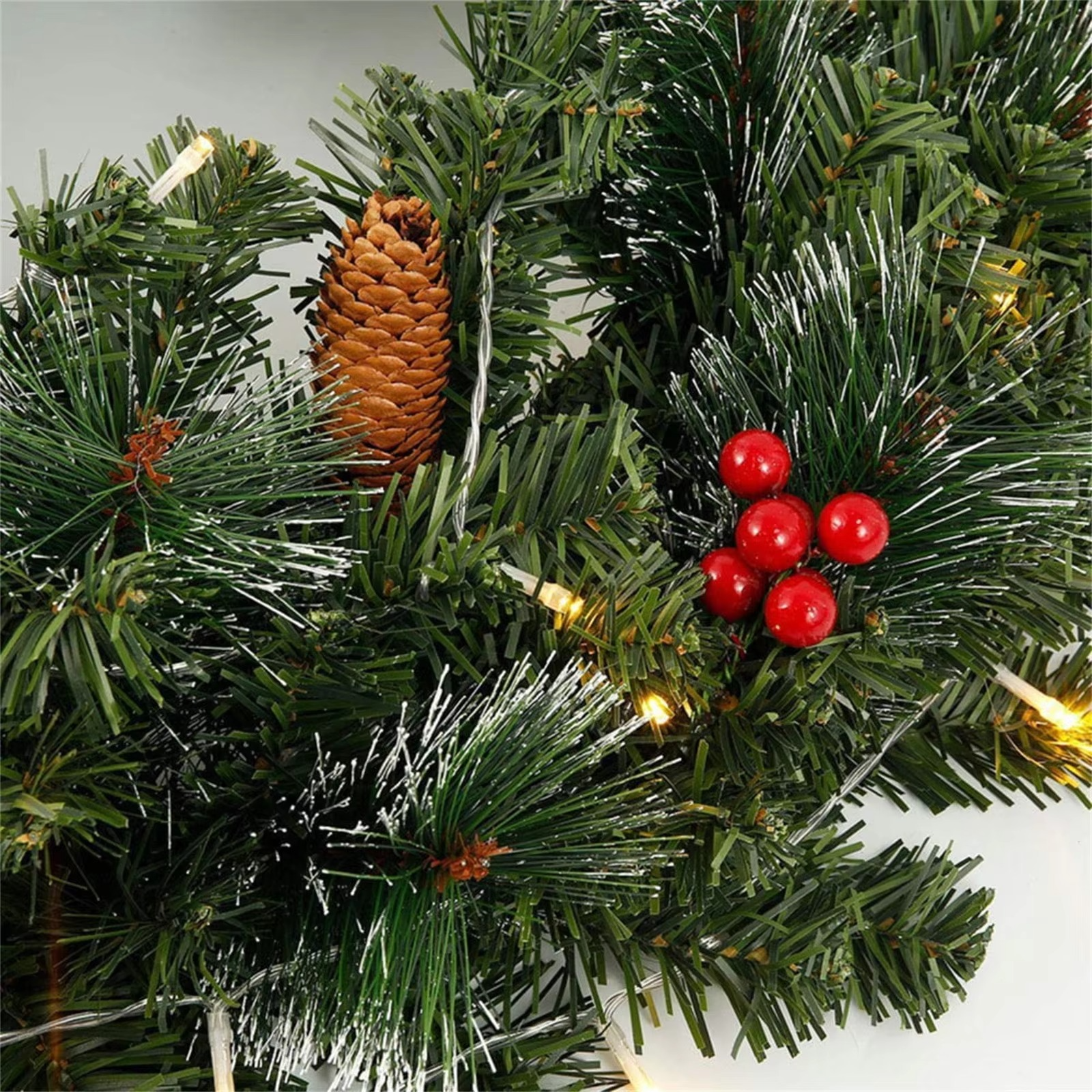 Christmas Red Fruit Rattan 1.8m/2.7m Encrypted Red Christmas Decoration Rattan Door Rattan Door Decoration Luminous Model
