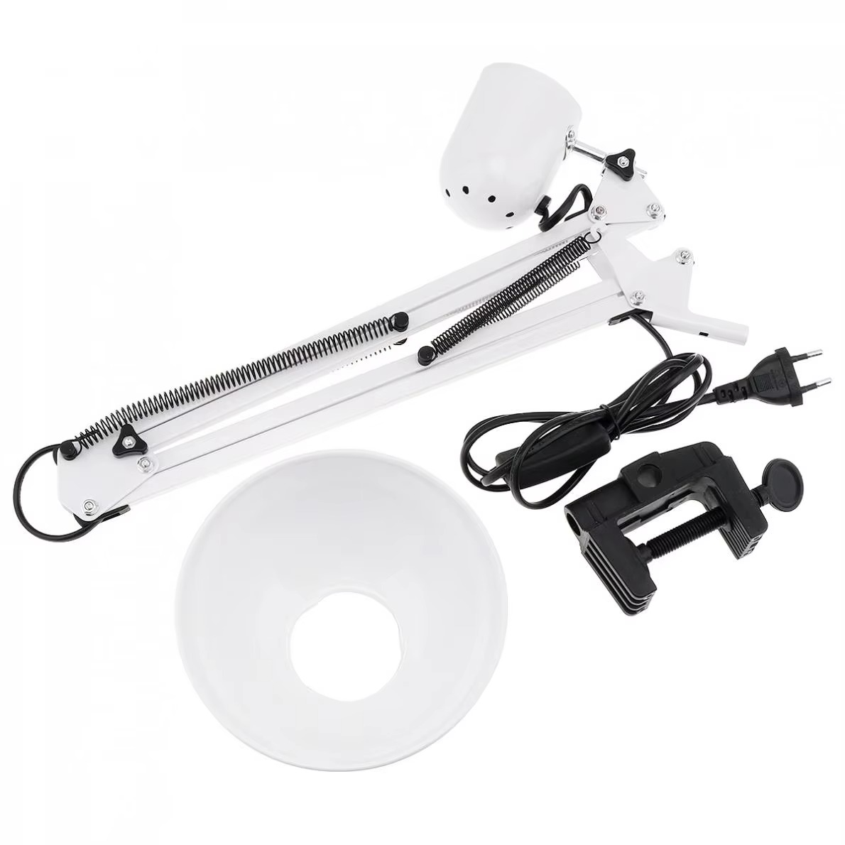 WJT 40W Led Iron Long Arm Folding Clip Eye Protection and Light Mending Table Lamp for Study / Office Work / Bedroom / Bedside