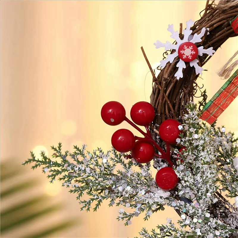 HLZS-3X Artificial Christmas Wreath For Front Door Wall Window Farmhouse Home Decoration, Snowman(Small)
