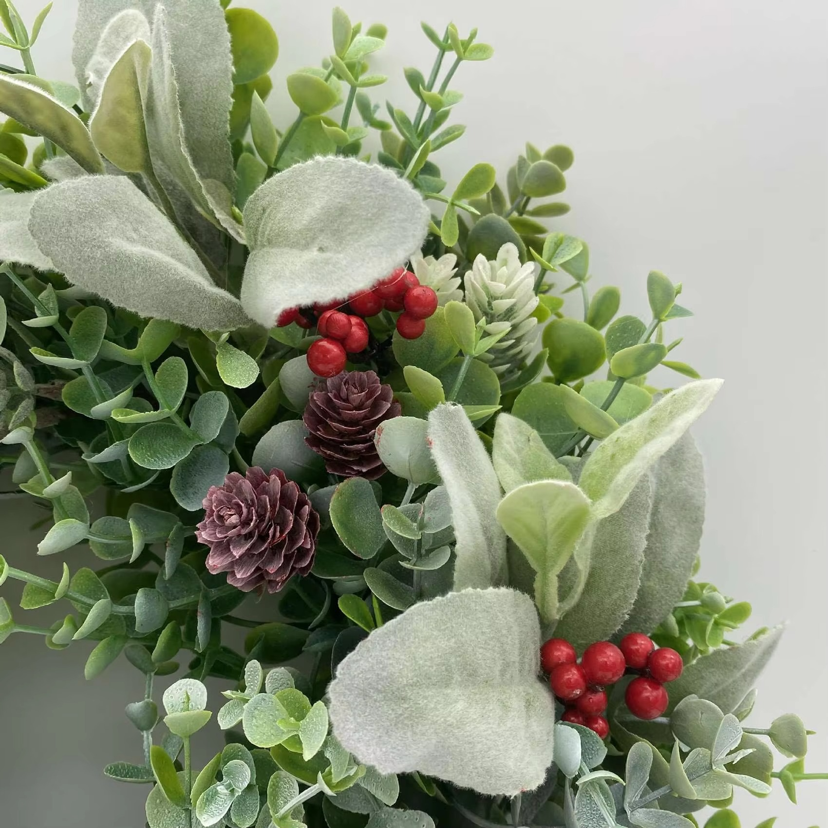 Vintage Truck Berry Fall Wreath For Front Door Vintage Christmas Wreath Holiday Pinecone Wreath Hanging Garland-BAAQ