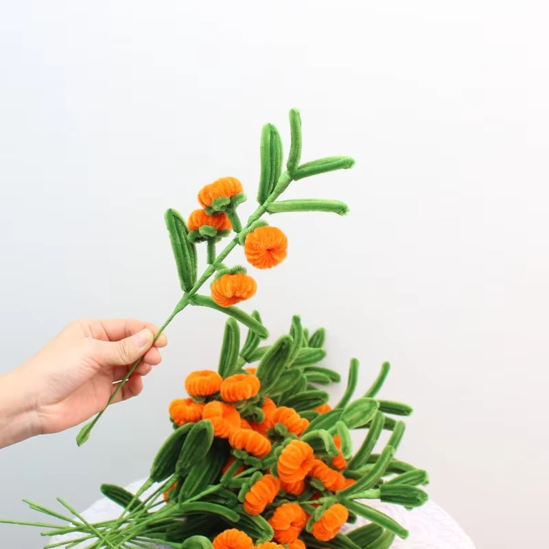 PIPE Gold Persimmon Flower Bouquet Girlfriend Wife Mom Finish Handmade Christmas‘ Day Gifts for Guests DIY Craft Home Direc 1