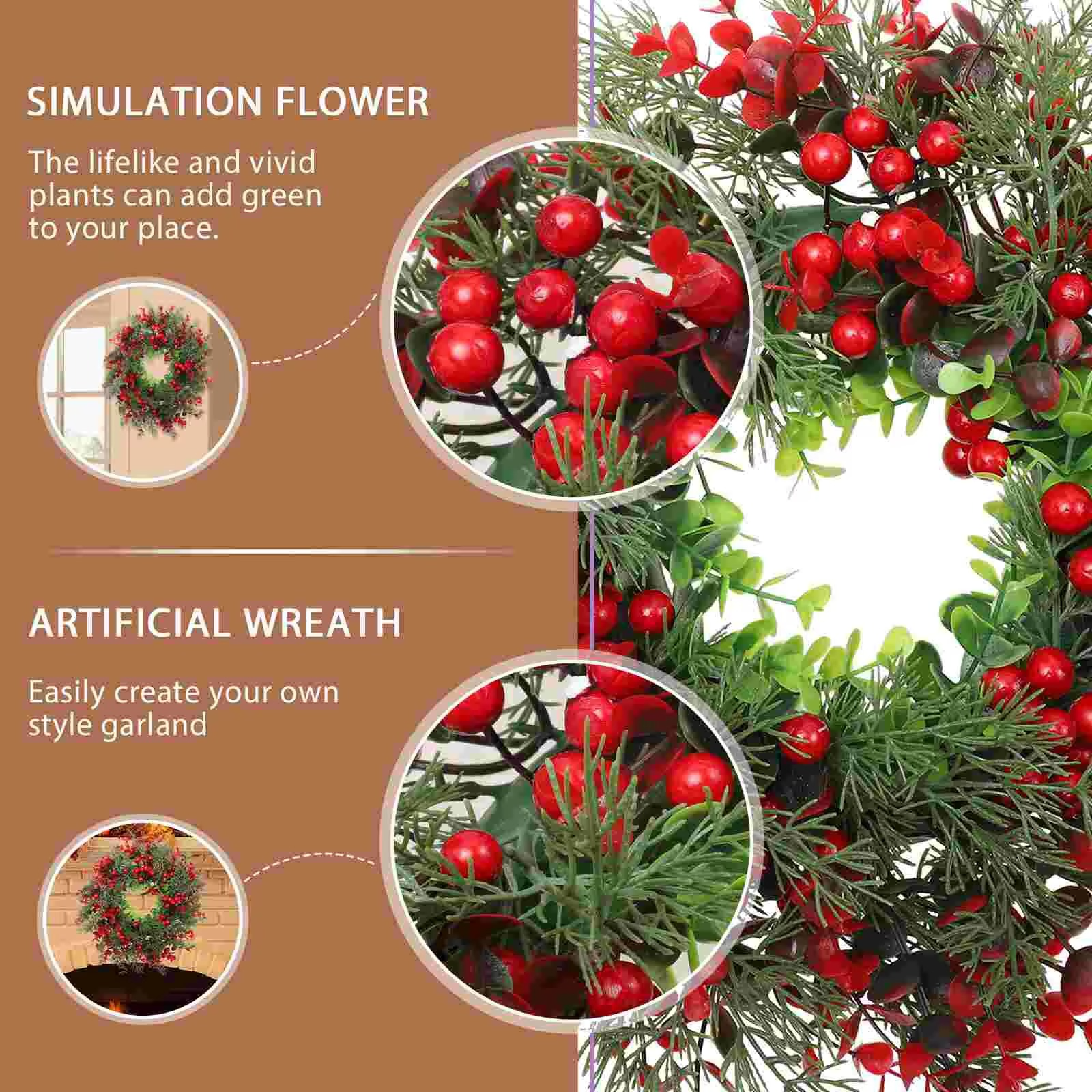 Artificial Garland Christmas Wreath Decorations Outdoor Garlands Tree Xmas Party Supplies