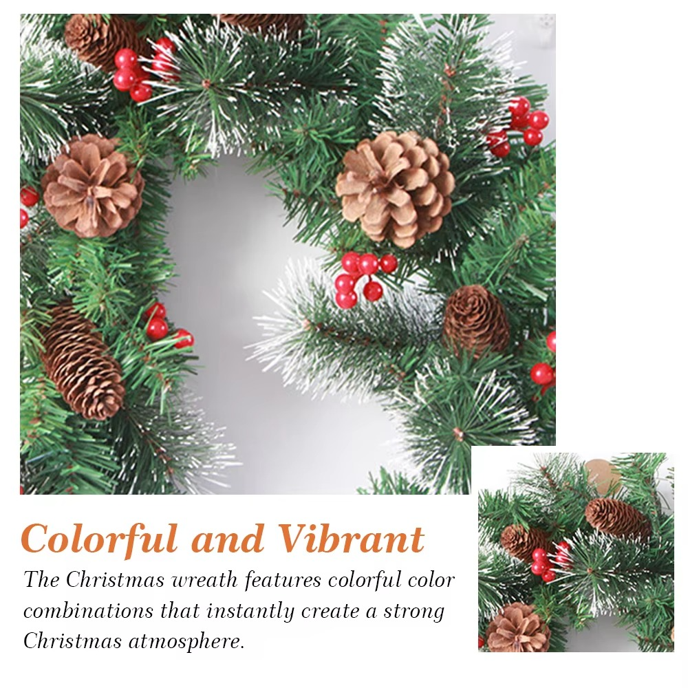 1.8M Christmas Garland Artificial Green Rattan Lights DIY Wreath Xmas Decorations Mantel Fireplace Stairs Wall Door Table Decor