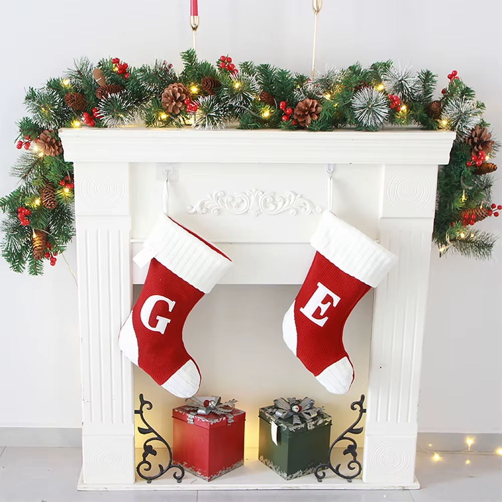 1.8M Christmas Garland Artificial Green Rattan Lights DIY Wreath Xmas Decorations Mantel Fireplace Stairs Wall Door Table Decor