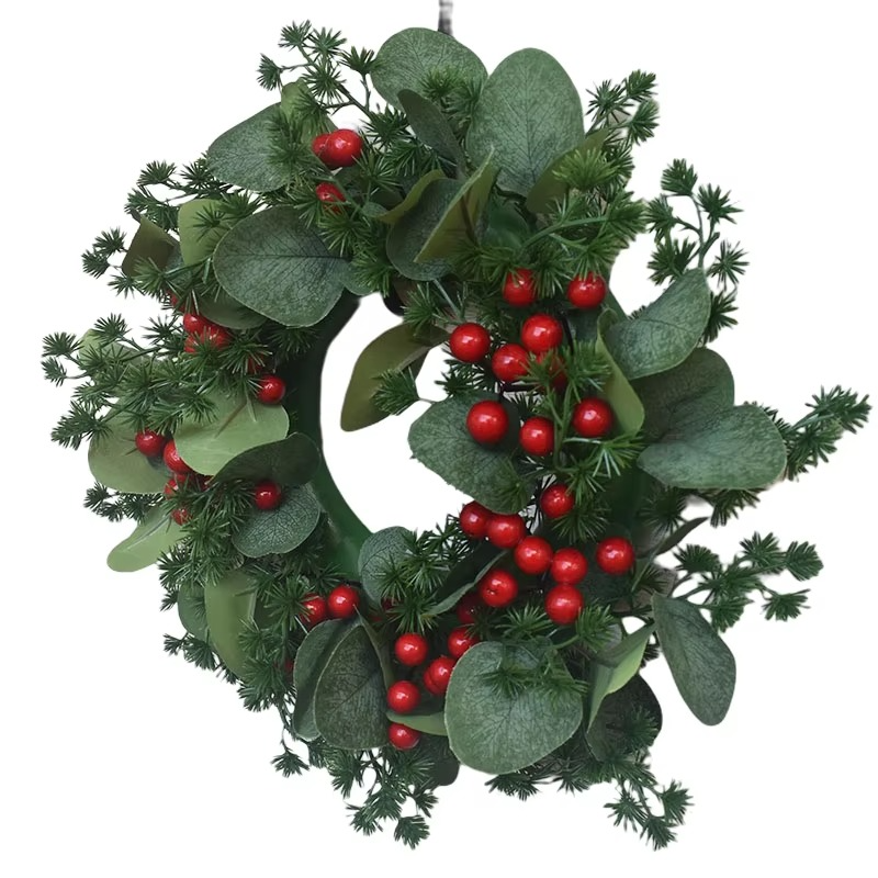 30CM Christmas Wreaths Door Hanging Rattan Farmhouse Layout Christmas Decorations Garland For Home Party Decor New Year Navidad