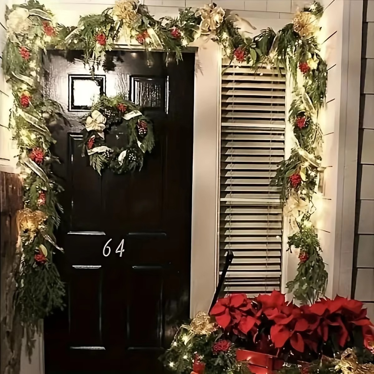 A man-made cedar wreath - versatile Christmas and winter wedding decoration
