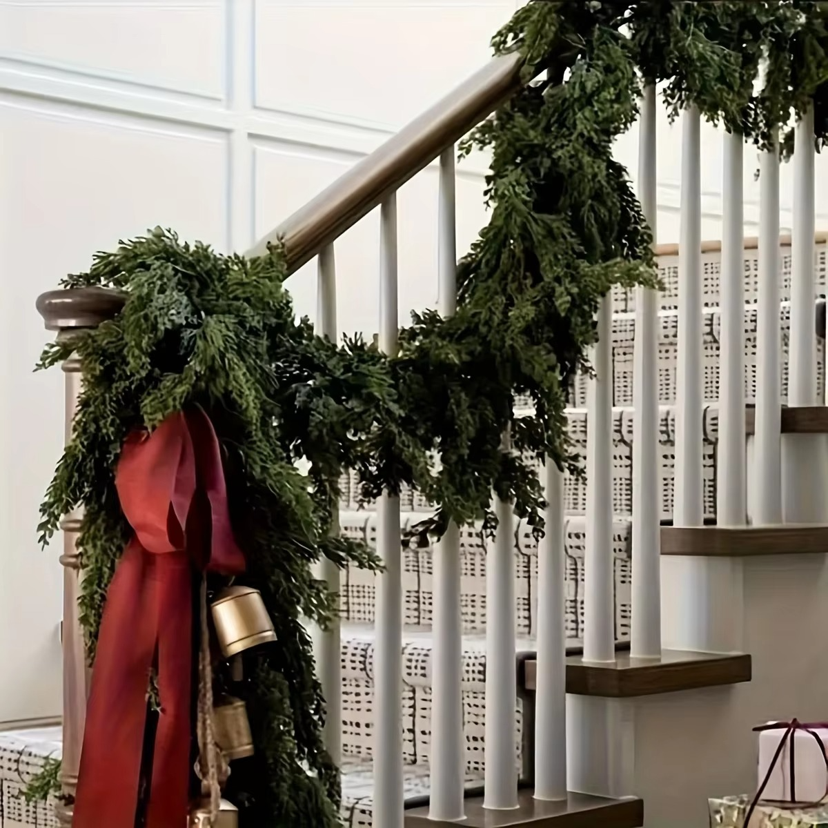A man-made cedar wreath - versatile Christmas and winter wedding decoration