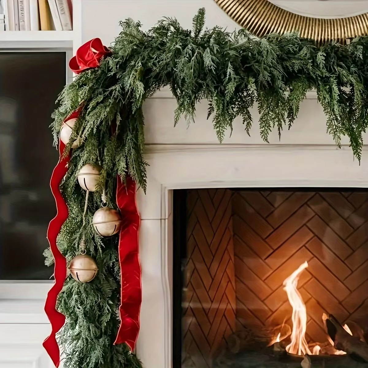 A man-made cedar wreath - versatile Christmas and winter wedding decoration