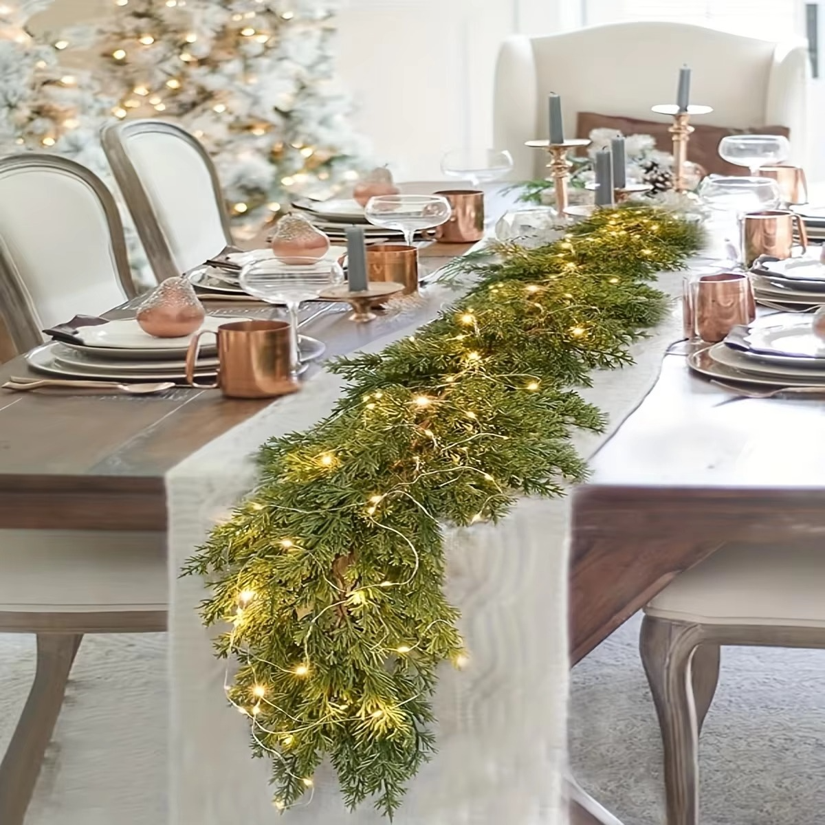 A man-made cedar wreath - versatile Christmas and winter wedding decoration