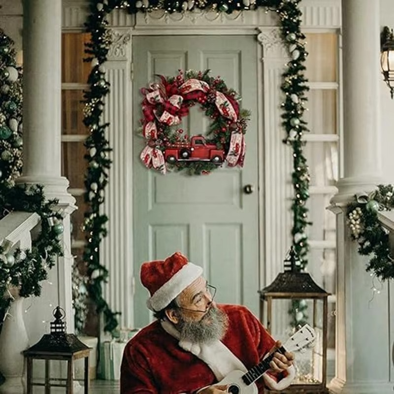 Red Wreaths For Front Door Rustic Christmas Reef Christmas Wreath Christmas Garland Decorations