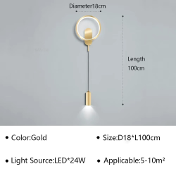 Modern LED Wall Lamp for Living Room Bedroom Bedside Stairs Aisle with Spotlight Wall Sconce Home Decor Lighting Fixture Luster
