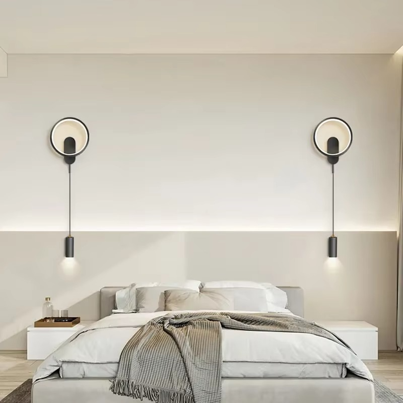 Modern LED Wall Lamp for Living Room Bedroom Bedside Stairs Aisle with Spotlight Wall Sconce Home Decor Lighting Fixture Luster