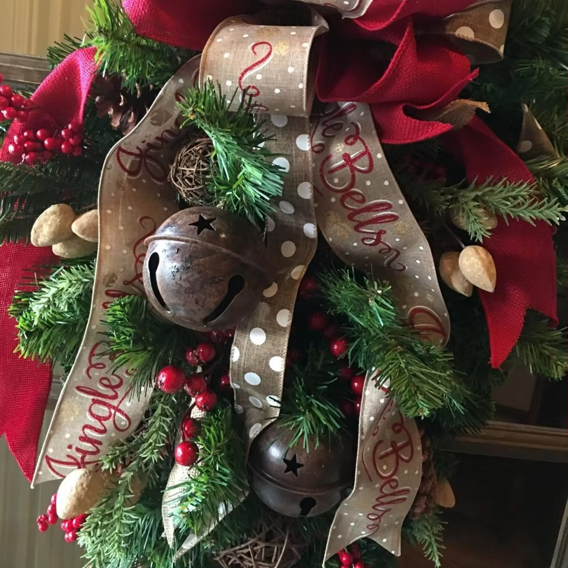 American Creative Wreath Wall Hanging Christmas Inverted Tree Half Faced Tree Christmas Decoration Christmas Decorations Home