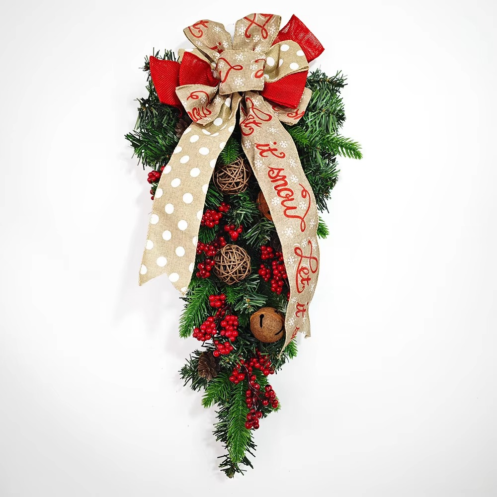 American Creative Wreath Wall Hanging Christmas Inverted Tree Half Faced Tree Christmas Decoration Christmas Decorations Home