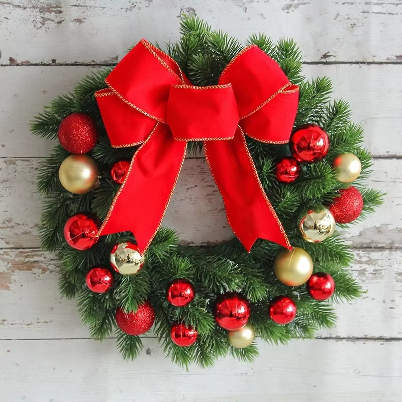 Bow Christmas Decoration Wreath Christmas Flower Global Window Display Wreath Home Door Hanging Decoration