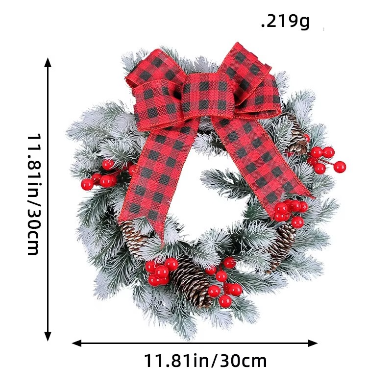 Bow Christmas Decoration Wreath Christmas Flower Global Window Display Wreath Home Door Hanging Decoration