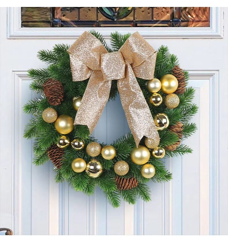 Bow Christmas Decoration Wreath Christmas Flower Global Window Display Wreath Home Door Hanging Decoration