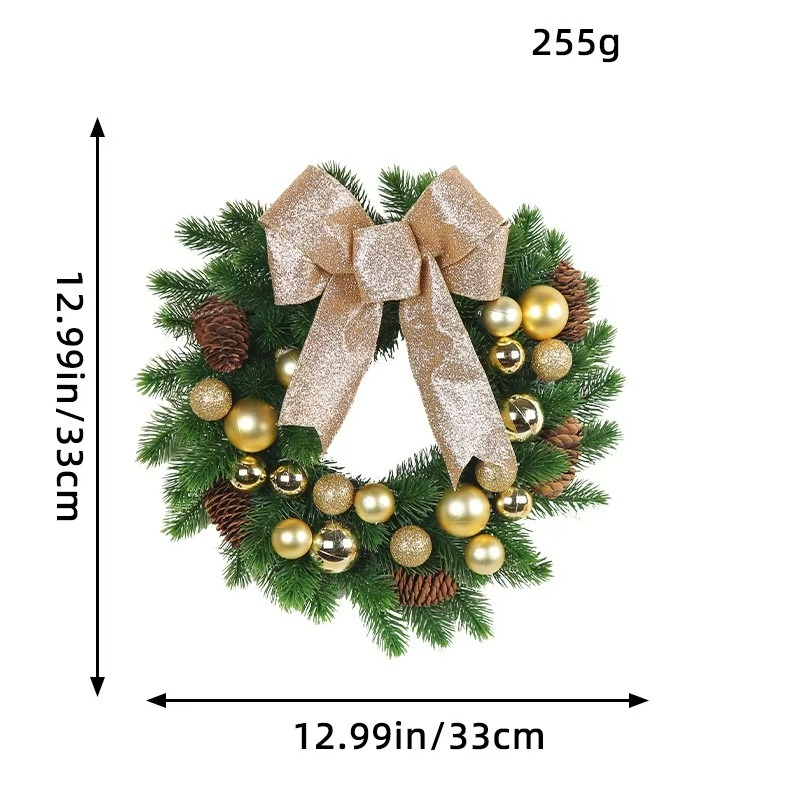 Bow Christmas Decoration Wreath Christmas Flower Global Window Display Wreath Home Door Hanging Decoration