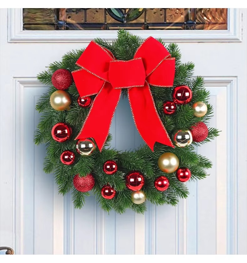 Bow Christmas Decoration Wreath Christmas Flower Global Window Display Wreath Home Door Hanging Decoration