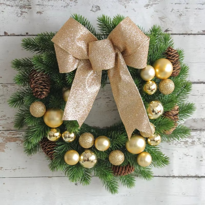 Bow Christmas Decoration Wreath Christmas Flower Global Window Display Wreath Home Door Hanging Decoration