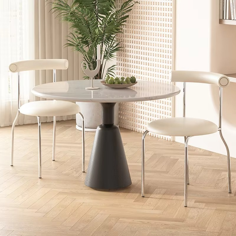 Cream Style Light Luxury Dining Chair Ins Medieval Home Modern Cafe Chair Vintage Nordic Backrest Chair Bedroom Makeup Chair