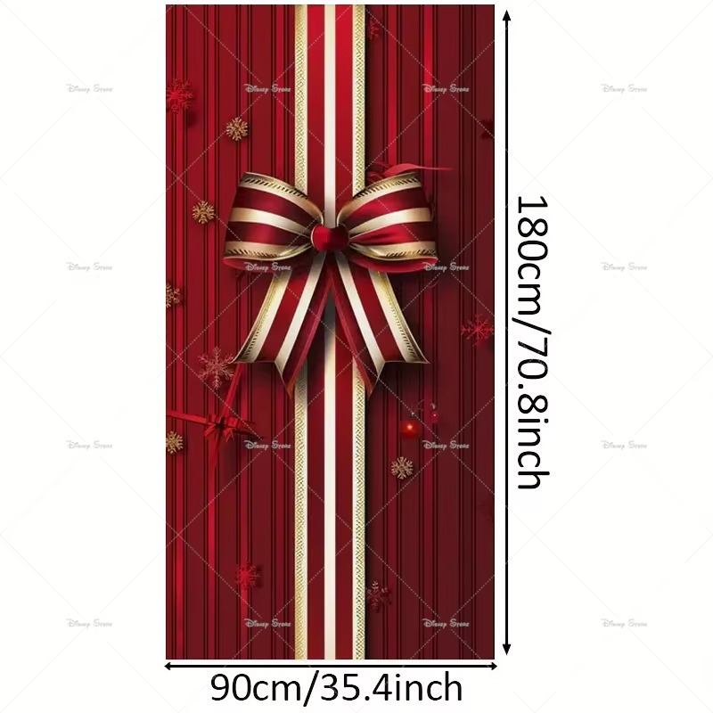 Merry Christmas Decorative Door Curtain Cartoon Christmas Bow Home Christmas Ornaments Dream Entrance Party Decoration Supplies