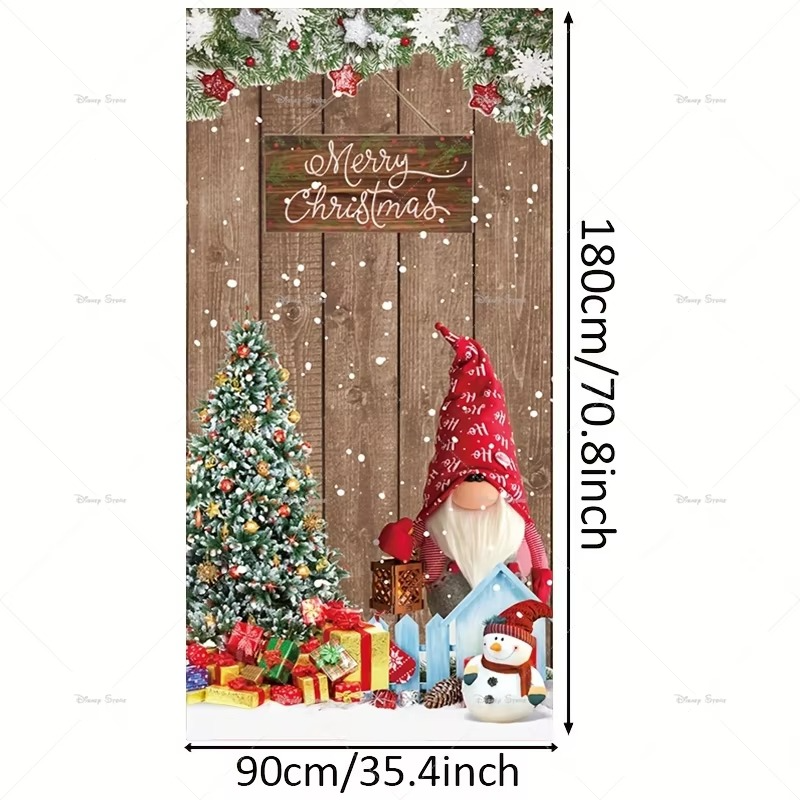 Merry Christmas Decorative Door Curtain Cartoon Christmas Bow Home Christmas Ornaments Dream Entrance Party Decoration Supplies