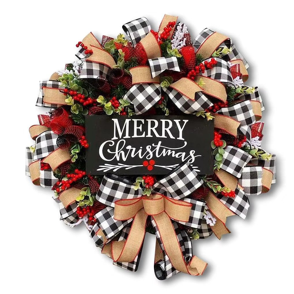 Christmas Wreath Garland Decorations Party Home Decor Wall Door Flowers New Year Hanging Wreaths Artificial Christmas Wreath