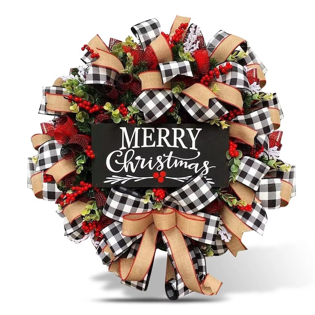 Christmas Wreath Garland Decorations Party Home Decor Wall Door Flowers New Year Hanging Wreaths Artificial Christmas Wreath