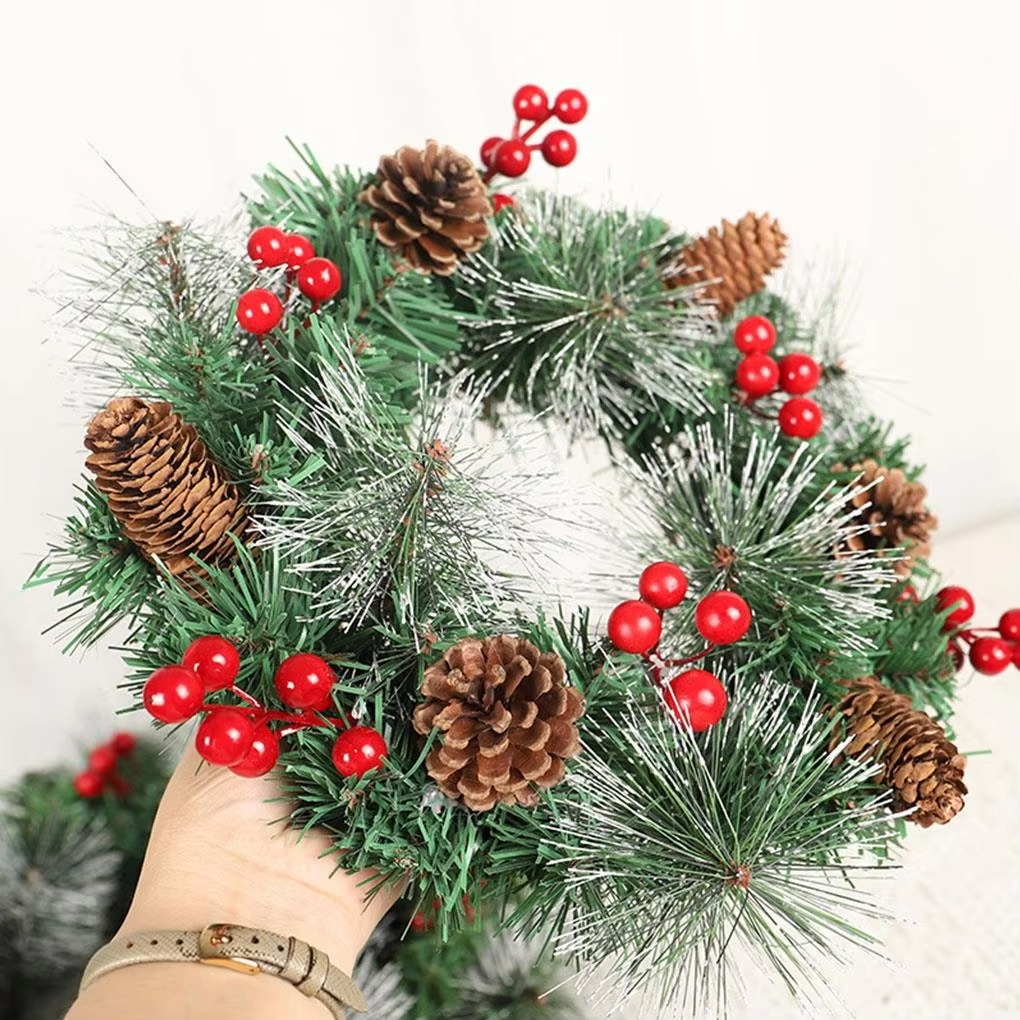 Christmas Wreath Garland Decorations Party Home Decor Wall Door Flowers New Year Hanging Wreaths Artificial Christmas Wreath