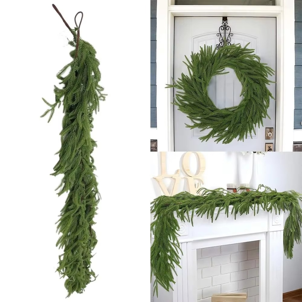 183cm Artificial Norfolk Pine Garlands Green Staircase Ornament Christmas Pine Wreath Party Supplies Wall Hanging