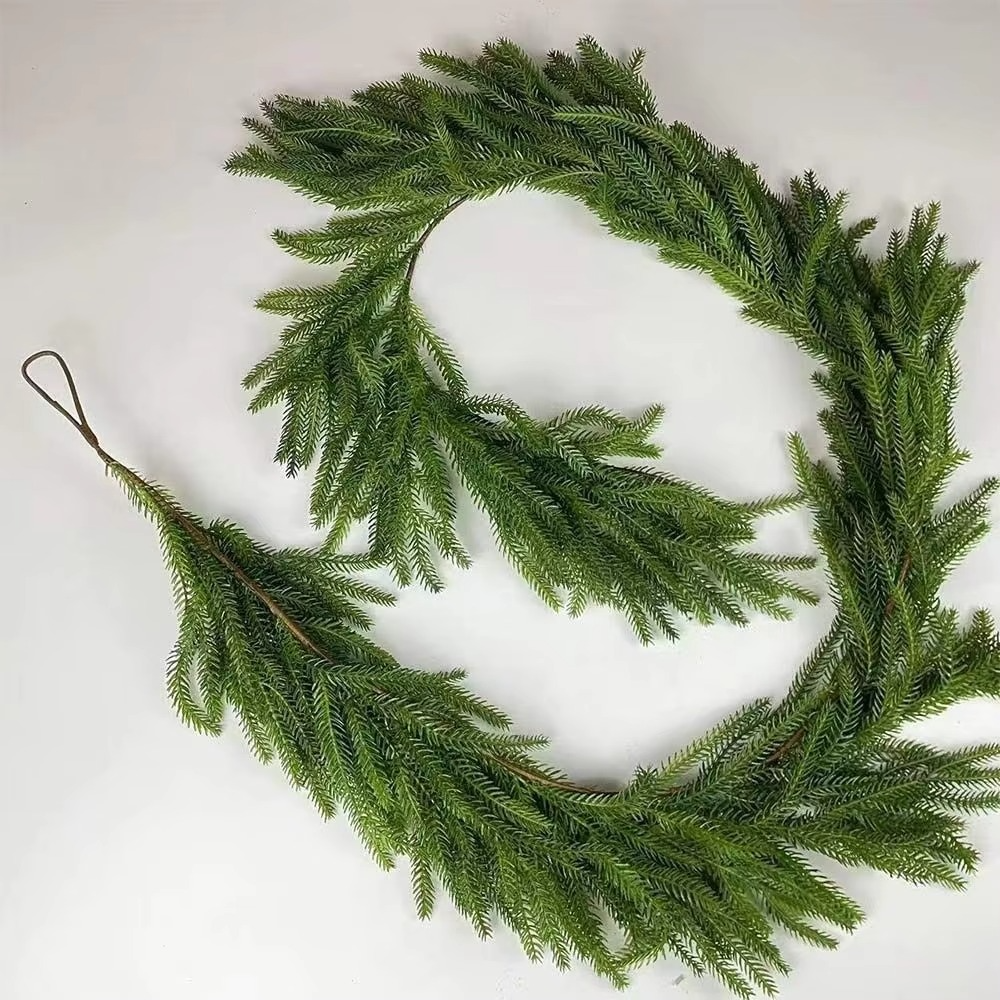 183cm Artificial Norfolk Pine Garlands Green Staircase Ornament Christmas Pine Wreath Party Supplies Wall Hanging